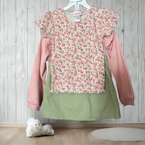 Little Lass Skirt, Sweatshirt, Top 3pc Set - Picture 2 of 7